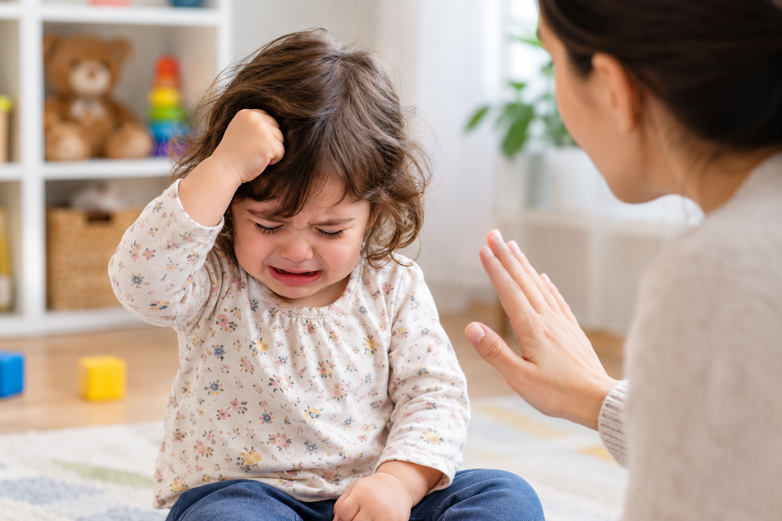 چرا کودک ۲ ساله وقتی نه می‌شنود خودش را می‌زند؟